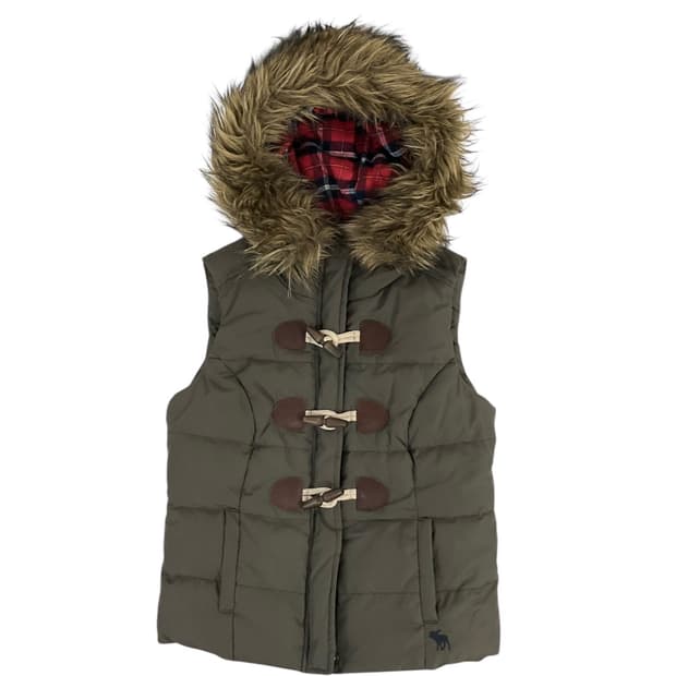 아베크롬비 퍼 카키 패딩 베스트 (s)