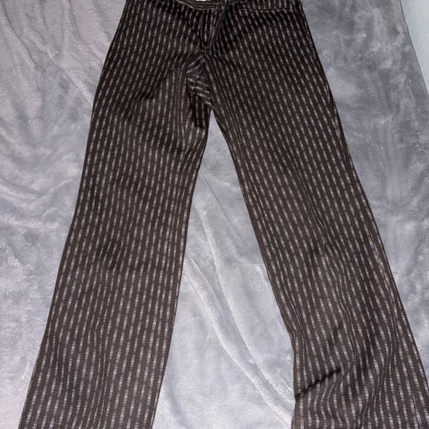 세미 부츠컷 바지 줄무늬