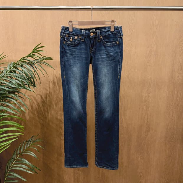 트루릴리젼 로우라이즈 데님 팬츠 빈티지 워싱 디테일 슬림핏 진청