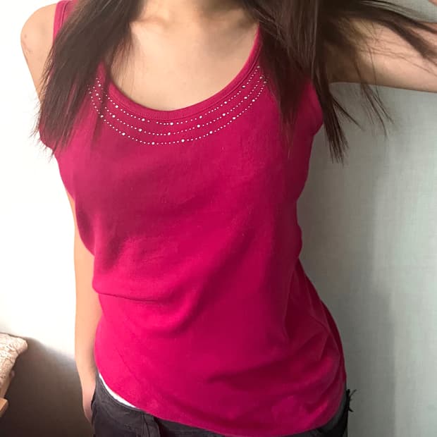 hot pink sparkle sleeveless