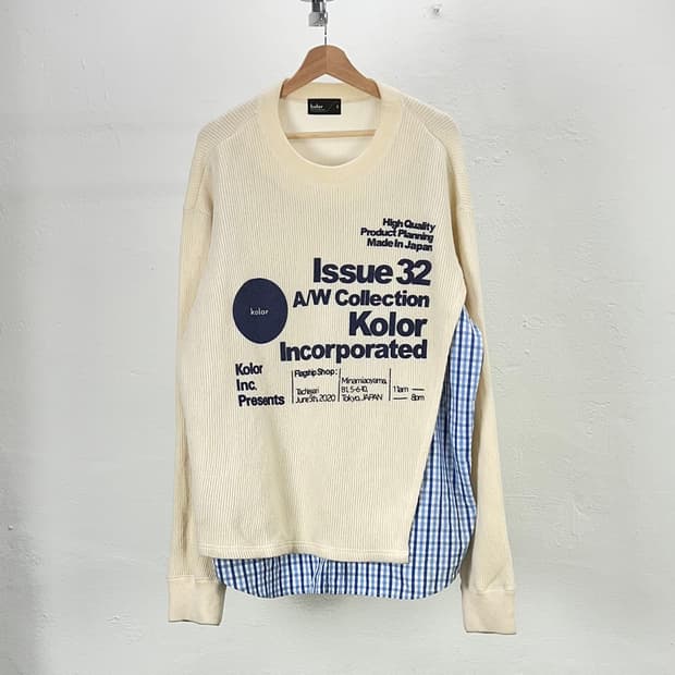 컬러 20aw 스트라이프 웹 믹스드 디켄 헤어리 니트 스웨터