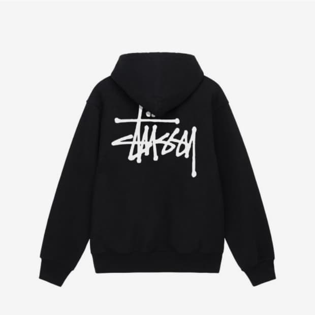 스투시 베이직 블랙 후드집업