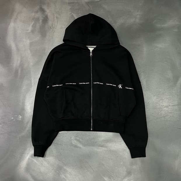  캘빈클라인 로고 후드 집업 y15736