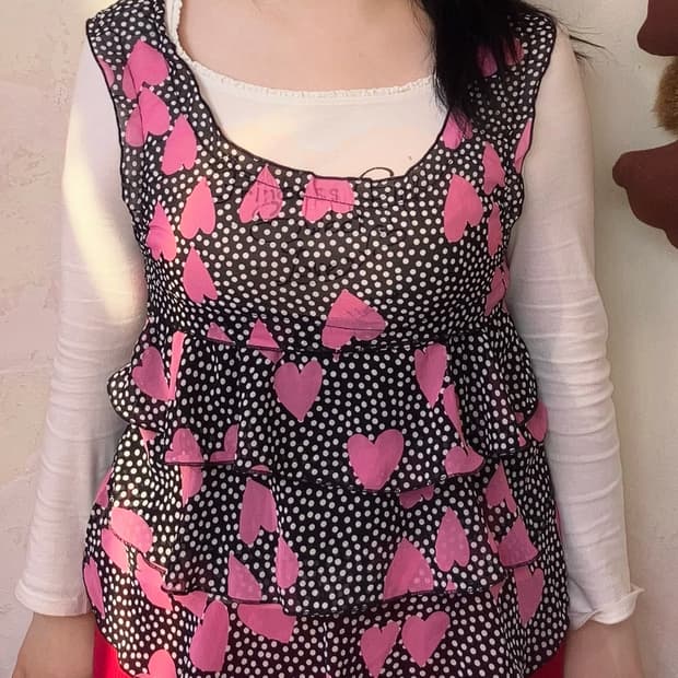 jpn 하트 도트 슬리브리스