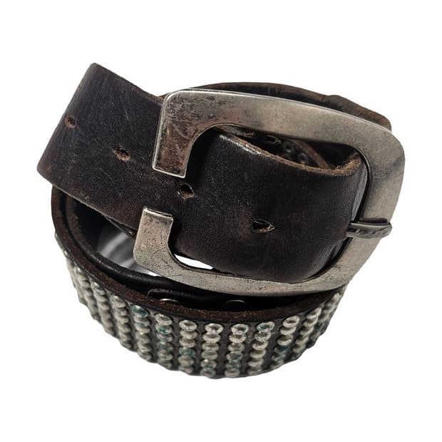 빈티지 스터드 가죽 벨트