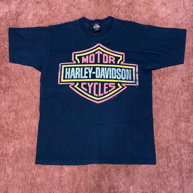 90s 할리데이비슨 반팔 티셔츠 L made in usa