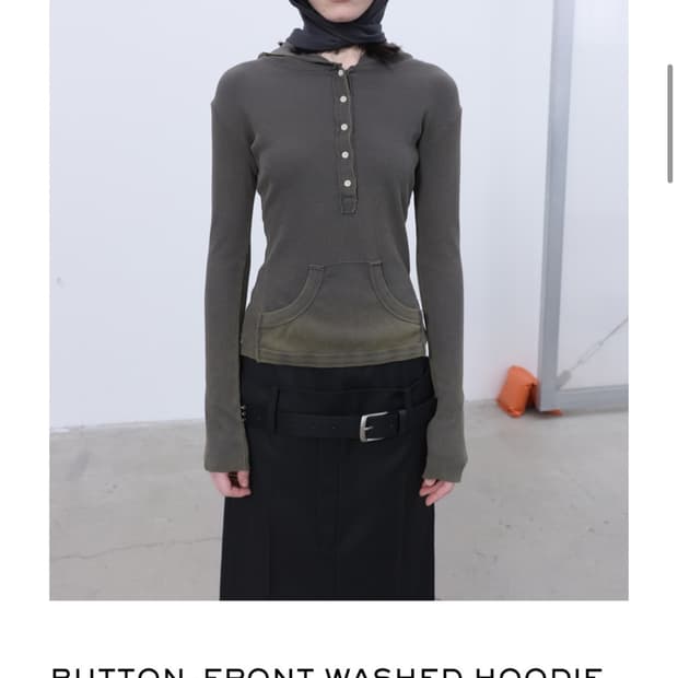 Lcdc tm button front washed hoodie 