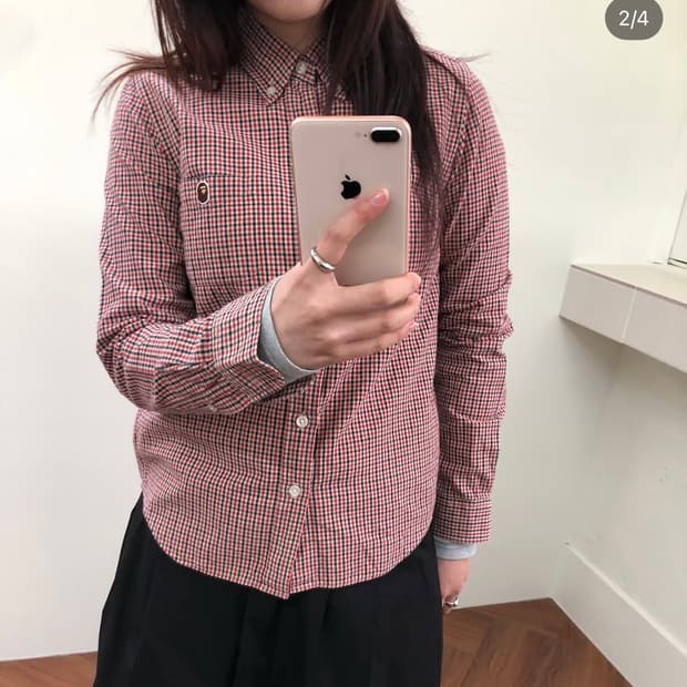 딱붙핏))) 베이프 긴팔 체크 셔츠