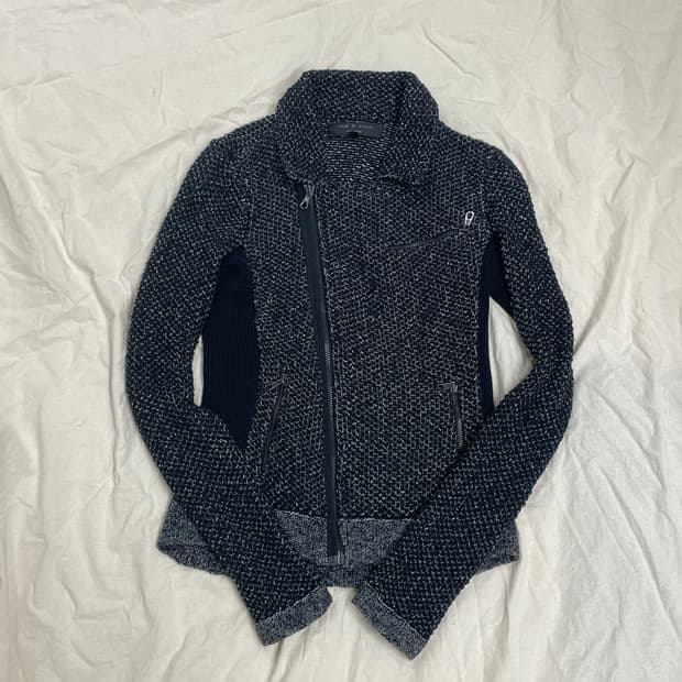 rag & bone 랙 앤 본 사선 모토 니트 재킷
