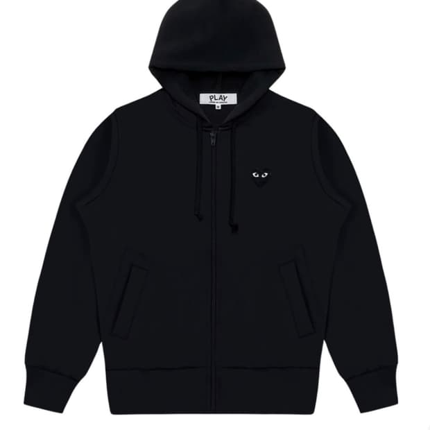 꼼데 블랙 후드집업