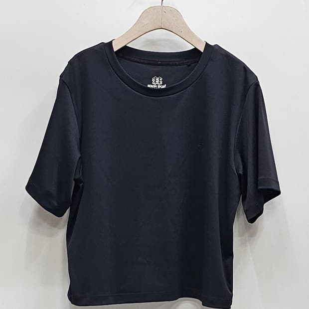 KOLON 24SS 코오롱 메쉬 믹스 크롭 반팔 티셔츠 / 여 95 블랙