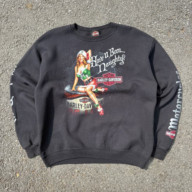 00s 할리데이비슨 핀업걸 맨투맨 B218