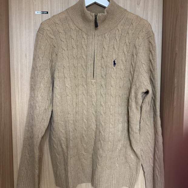 폴로 랄프로렌 케이블 반집업 니트 L 브라운