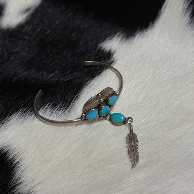 터키석 925실버 페더 팔찌