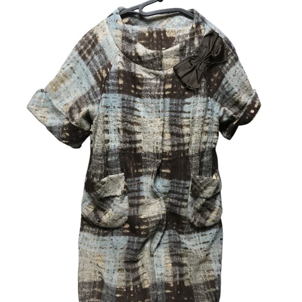 vintage ribbon check dress