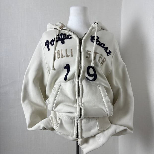 홀리스터 아이보리 후드집업