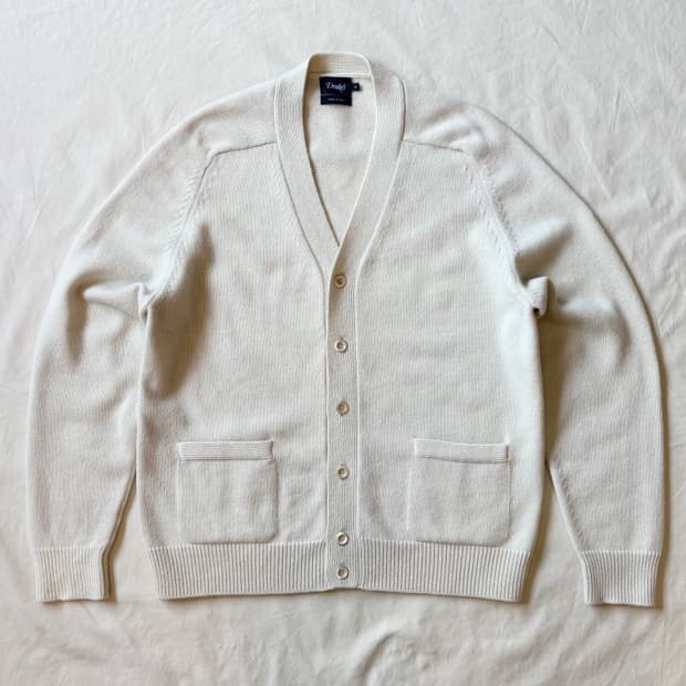 (XL) Drake’s 드레익스 에크루 램스울 6B 카디건