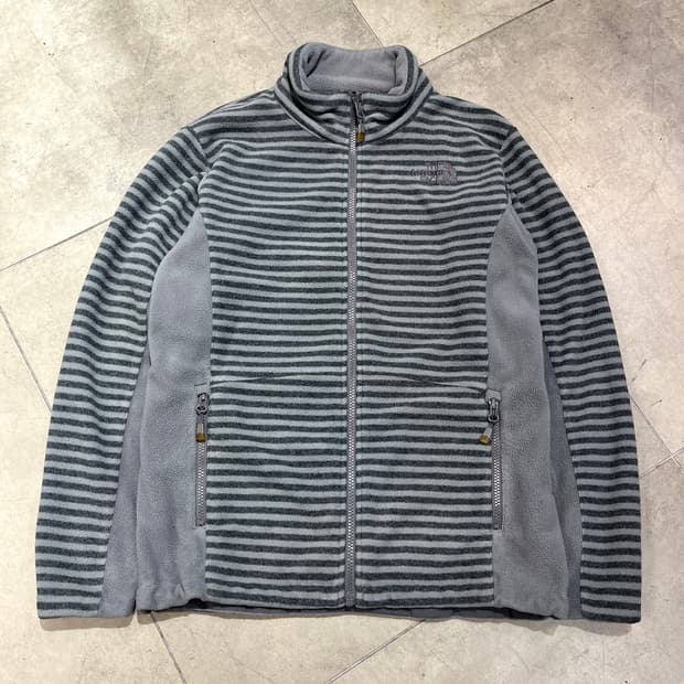 노스페이스 그레이 스트라이프 후리스 자켓