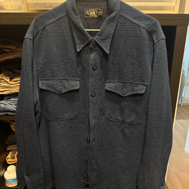 RRL, 더블알엘, 인디고 자카트 저지 셔츠, L