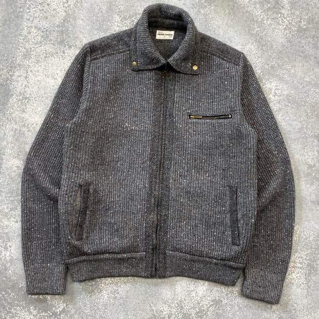 [M] 90s Pierre Cardin 빈티지 울 니트 집업 자켓