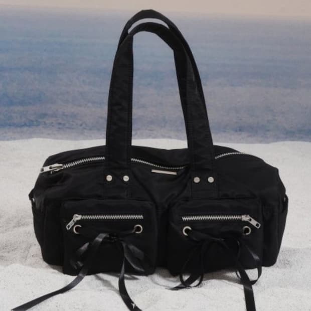 낫노잉 더블 리본 카고 더플백 블랙 