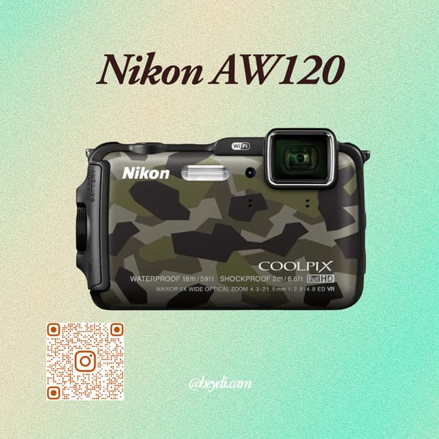 (희귀매물)니콘 쿨픽스 aw120 카모플라쥬 Nikon aw120