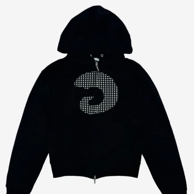 탄산마그네슘 아플리케 후드집업 블랙 