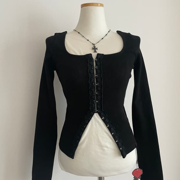 toh 티오에이치 로즈 가디건