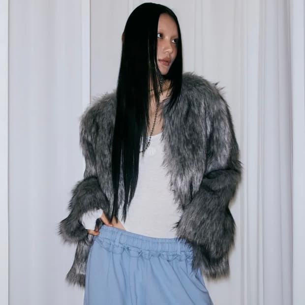 미스테리어스호텔 퍼자켓 CITY GIRL MIX FUR JK GRAY