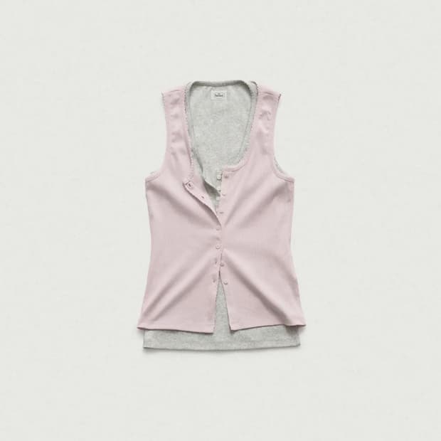 더바넷 Clara Button Layer Tank Top_Light Pi