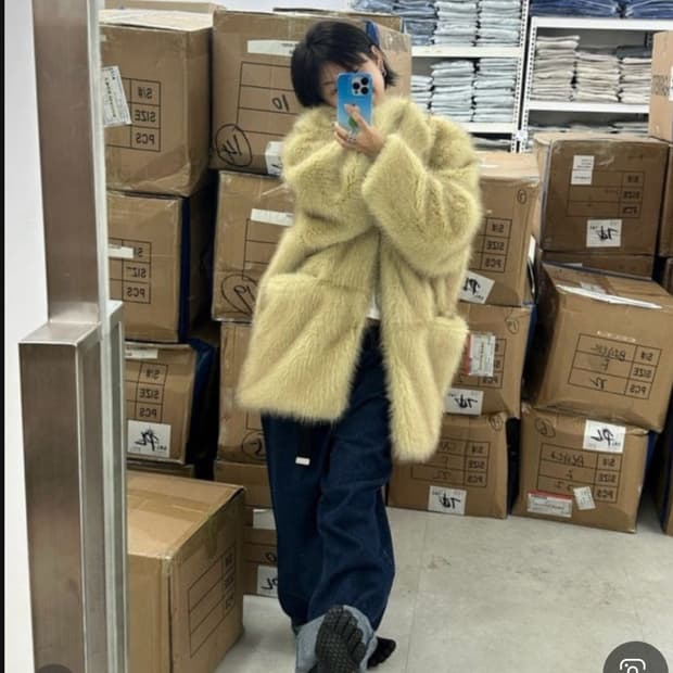 플리즈 프로젝트 퍼자켓 베이지 새상품