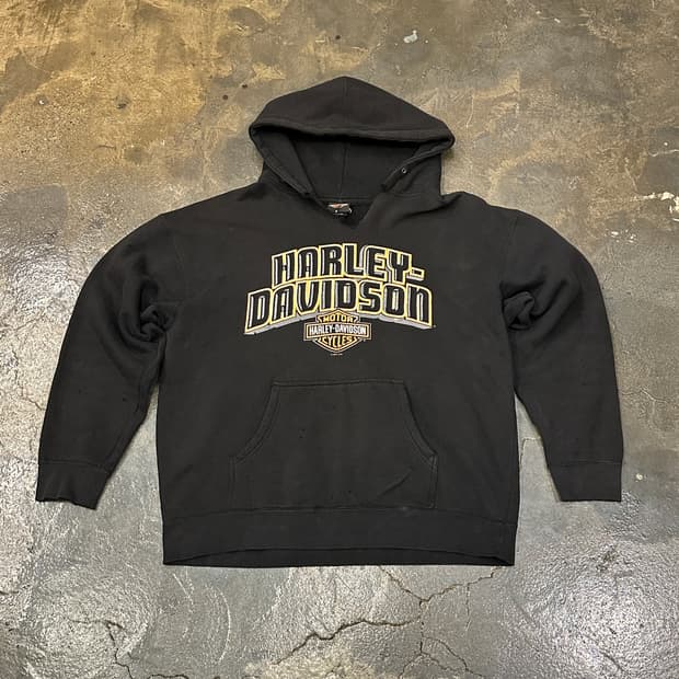 할리데이비슨 디스트레스드 후드티 XL