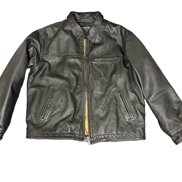 프리즘웍스 카우하이드 소가죽 가죽자켓 레더자켓 L 블랙