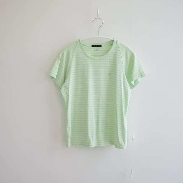 Nike lime fine-stripe raglan tee