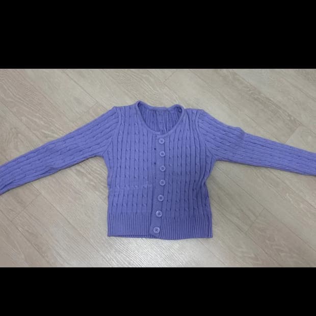 퍼플 니트 가디건