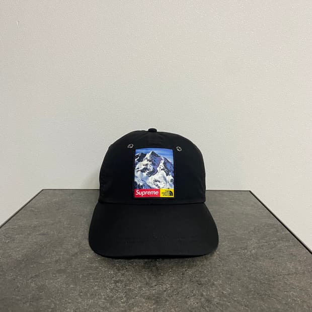 (OS) 슈프림 노스페이스 6패널 볼캡 모자 설산 블랙