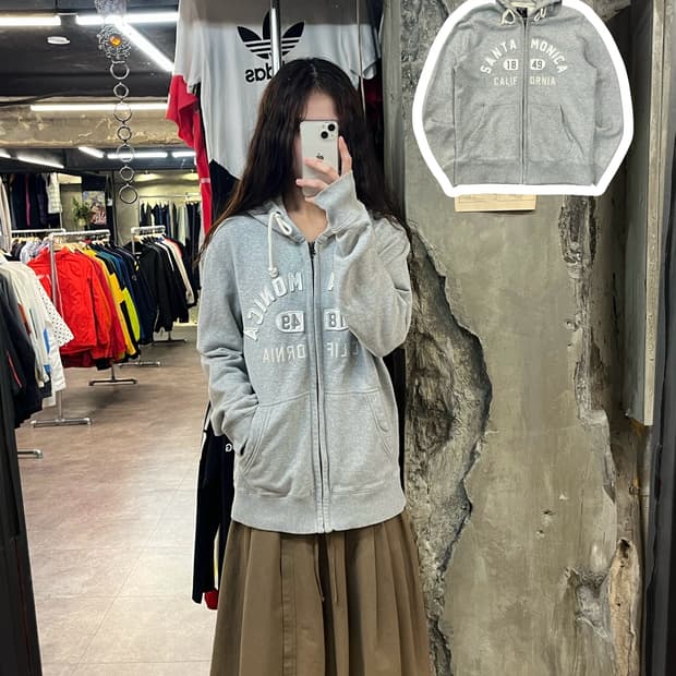 후아유 후드집업 그레이 L #csz1985