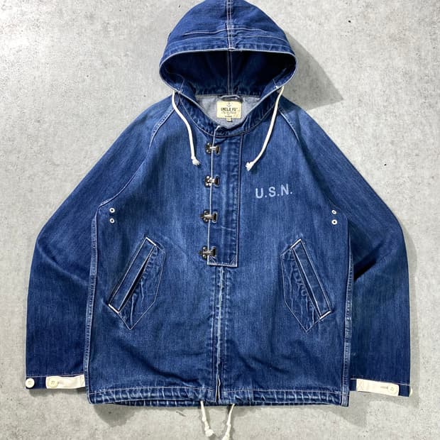 [M] MADEN UNCLE FU U.S.N 밀리터리 데님 집업 자켓