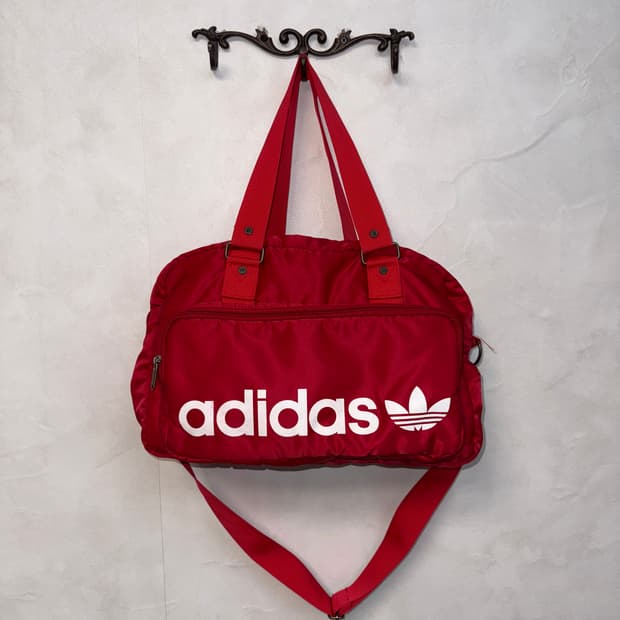 Adidas red firebird logo two ways bag