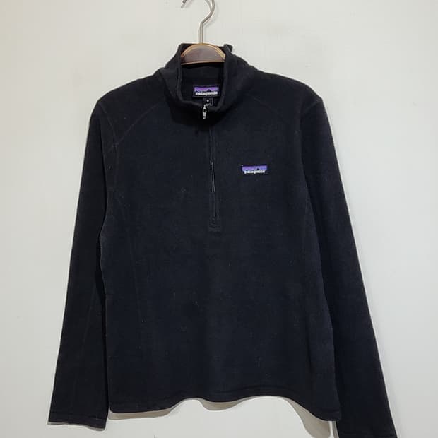 (L) 파타고니아 반집업 티셔츠 블랙 긴팔티 등산복 