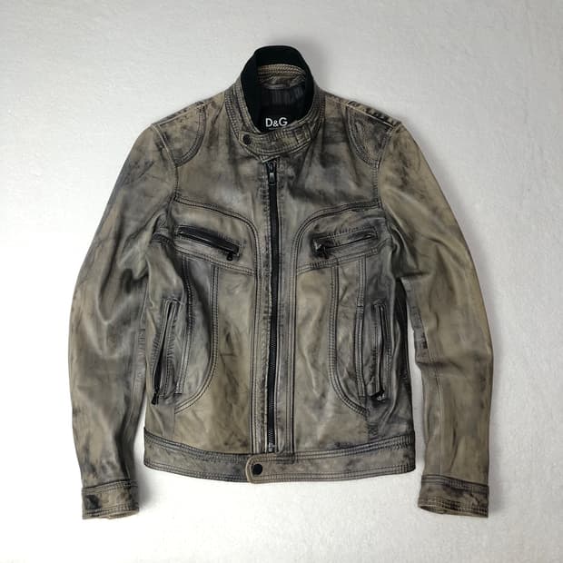 돌체앤가바나 아카이브 램스킨 레더자켓 
