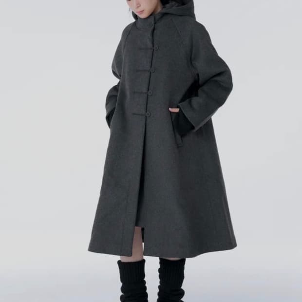 미세키서울 후드 더플 코트