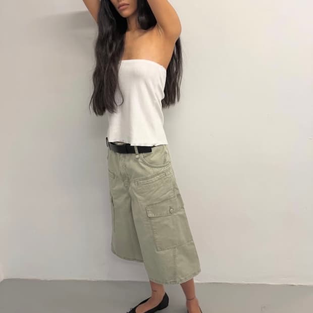 자라 카고 조츠 버뮤다 팬츠