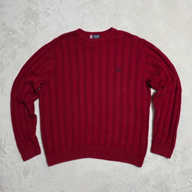 (L)CHAPS 챕스 레드 니트 스웨터