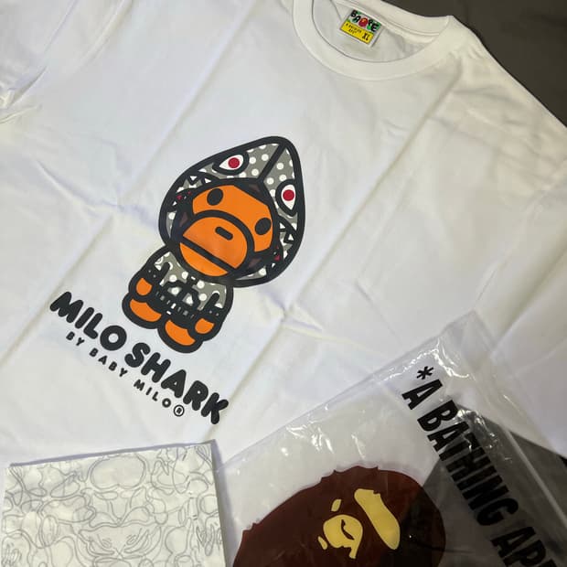 (XL) 베이프 베이비 마일로 샤크 화이트 블랙 새상품