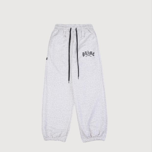 프라임멤버스 Leopard Wide Joggers White