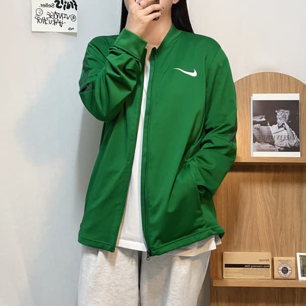 [정품] 나이키 그린 화이트스우시 져지 집업 [ L ]