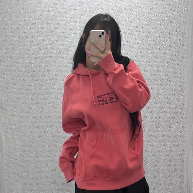 오베이 캐주얼 오버핏 약기모 후드티 L C07321