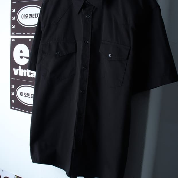 (L-2XL) 데꼬로소 반팔 카라 티셔츠 셔츠 남방 포켓-H34253