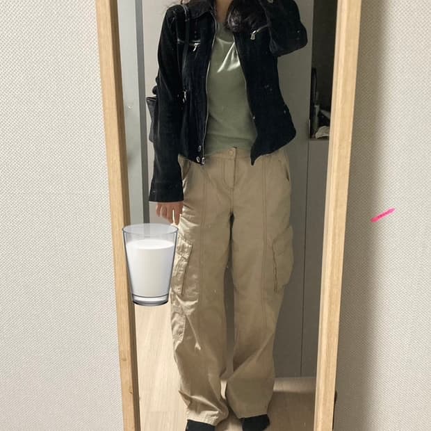 H&m 카고 팬츠 카키 38  | 1083344